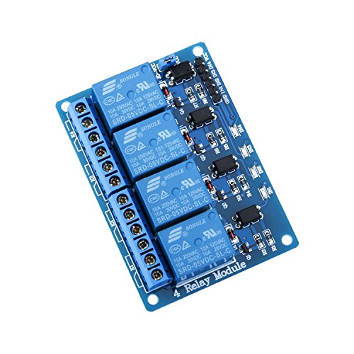 ELEGOO 4-Kanal DC 5V Relaismodul mit Optokoppler, blau – Ansicht 2