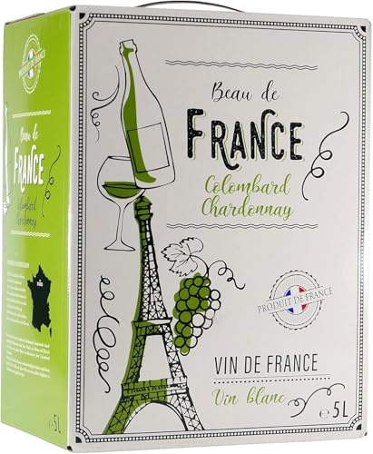 Beau de France - Colombard Chardonnay, Trockener und fruchtiger Weisswein Bag-in-Box 5L (1 x 5L)