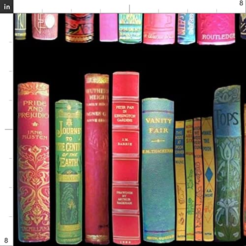 Spoonflower Fabric - Antique Books Vintage Bookshelf Victorian Novelty Retro Library Printed On Fleece Fabric By The Yard - Sewing Blankets Loungewear And No-Sew Projects #TOP2
