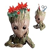 YISKY Groot Blumentopf Deko, Baby Groot Blumentopf, Baby Groot Flower Pot, Baby Groot Figur, Stiftehalter mit Zeichentrickfigur, Bürodekoration, für Home Decorations & aquariumpflanzen Deko