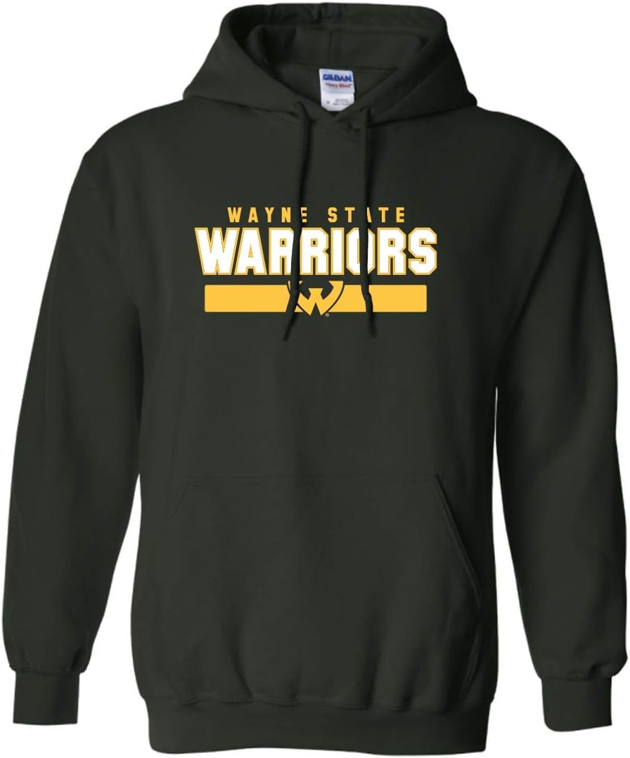CreateMyTee | Wayne State Warriors Two Color Hooded Sweatshirt WSU Wayne State University Logo Apparel Mens/Womens Hoodie