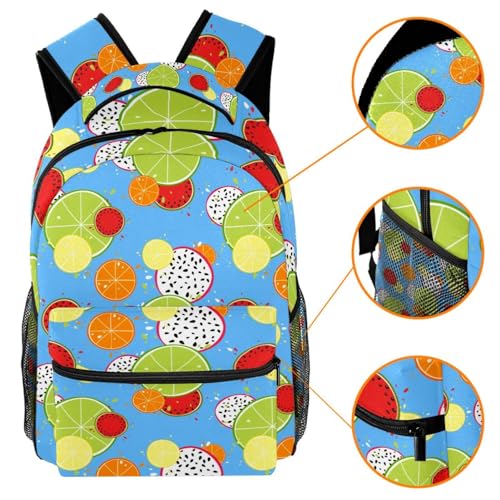 Sac à dos tranches de fruits multicolore avec grand volume de rangement - 3