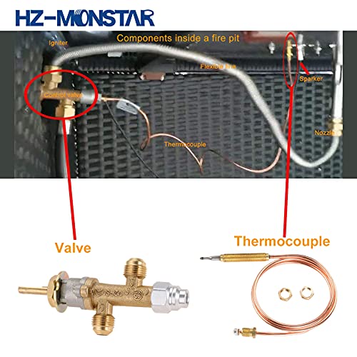 HZMONSTAR Low Pressure LPG Propane Gas Fireplace Fire Pit Flame