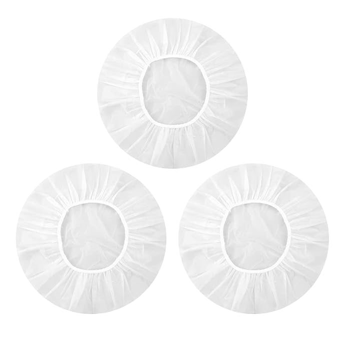 Shower Caps, 3 Pcs Waterproof Bath Caps Plastic Reusable
