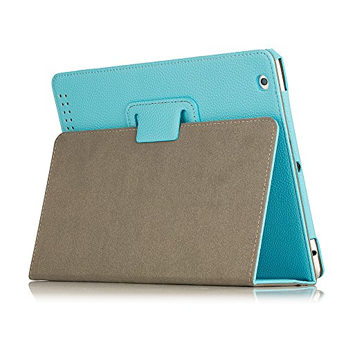 Ruban Folio Case For Ipad 2 3 4 (Old Model) 9.7 Inch Tablet - [Corner Protection] Slim Fit Smart Stand Protective Cover Auto Sleep/Wake, Sky Blue #TOP4