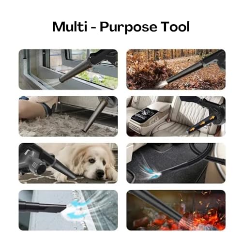 Image of Hydro Blow Cordless Air Blower & Vacuum 2-in-1 | Portable Battery Powered Handheld with Variable Speed | Multipurpose Leaf Blower for Gardening, Car & Dust Cleaning