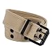 moonsix Canvas Web Belts for Men,Solid Color Casual Double Hole Grommet Belt,Khaki