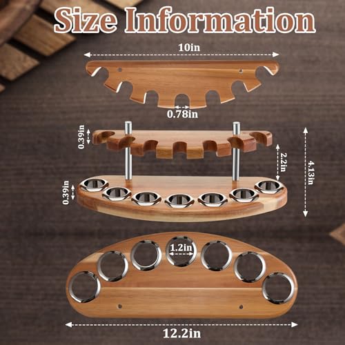 Yalikop Handmade Acacia Wood Smoking Pipe Stand for 7 Pipes #TOP25
