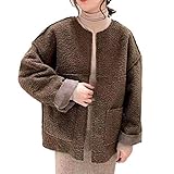 [1/2style] ニブンノイチスタイル ショート コート ジャケット 起毛 ボア ノーカラー レディース (JP, アルファベット, 2XL, 茶)