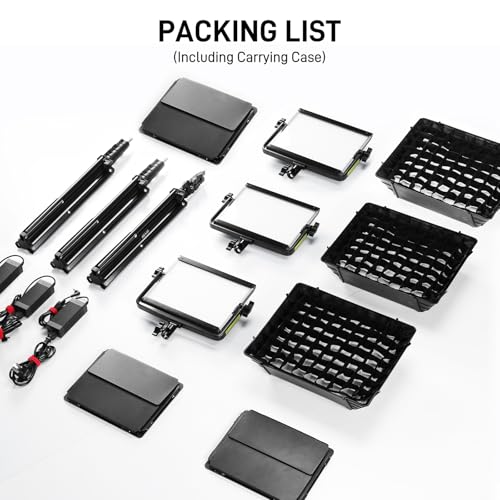 GVM RGB Led Video Light with 3 Softboxes, 680RS 3 Packs 50W Studio Lights with Bluetooth Control, Upgrade Photography Lighting with 18 Lighting Scenes, led Panel Lights for Video Recording, YouTube