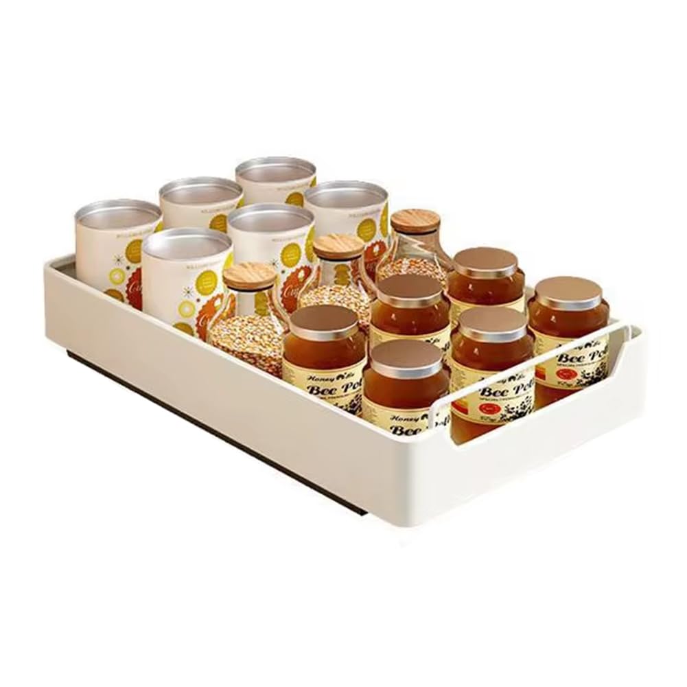 CTRLZS Pull-Out Kitchen Storage Box, Cabinet Organizer Rack, Spice Pantry Shelves, Drawer Basket, Easy Install, Quiet Slide