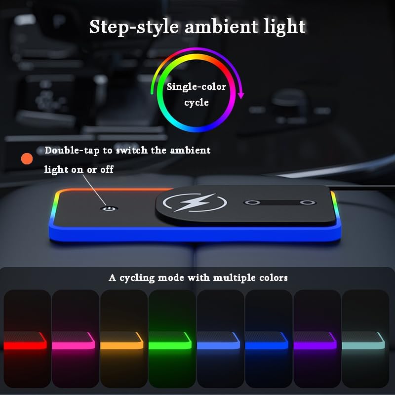 Car Charging Pad for Lincoln Navigator Black Label 2018–2025, Non-Slip Charging Mat with Soft Ambient Light, Steady Charging Surface, Plug & Play Use for Daily Driving,B USB