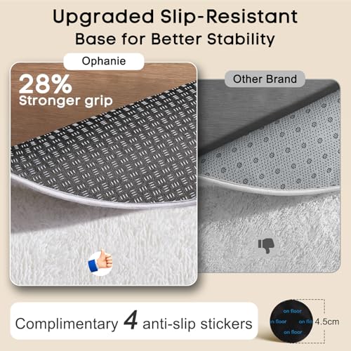 image for Ophanie Round Rug 5Ft White Circle Area Rug, Aesthetic Room Decor, Flu