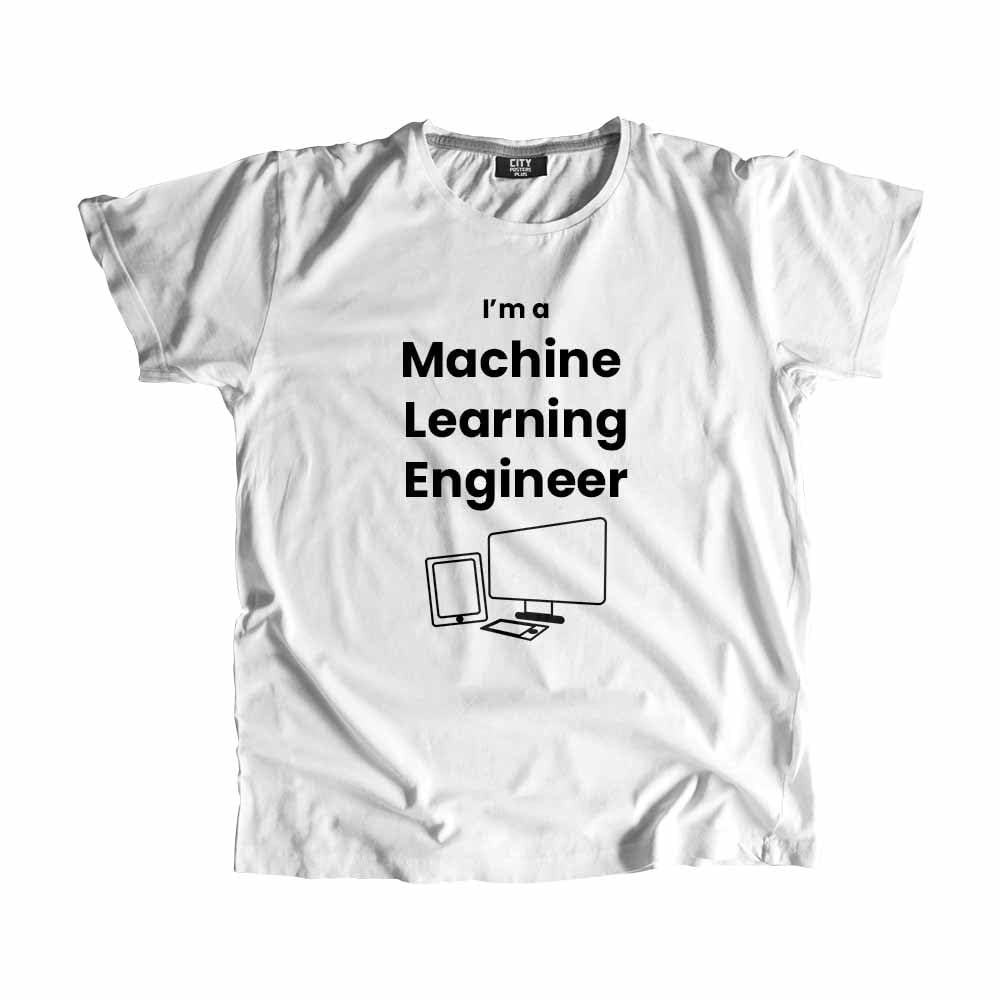 T-shirt Machine Learning Engineer blanc confortable anti-stress
