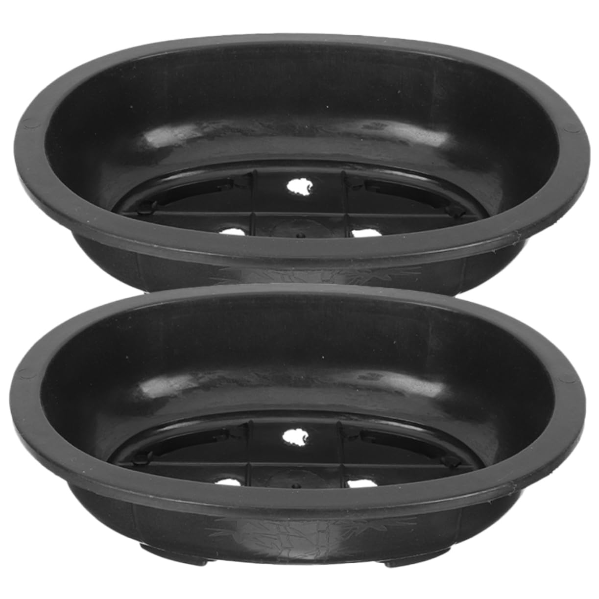 YARNOW 2pcs Large Oval Plastic Bonsai Pot Flowerpot with Drainage Holes Reusable Training Planter for Indoor Outdoor Home Garden Office Decorative Succulent Plant Container 23x30.5x8cm