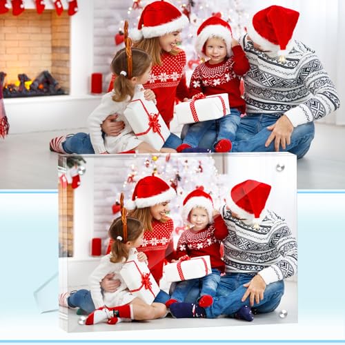 SHZYGQ 2 Pack (8×10) - Acrylic Picture Frames Clear Picture Frames with Stand Magnetic Frame Acrylic Lucite Frameless photo frame Desktop Display by SHZYGQ - Used condition - Image 7