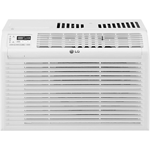 LG 6,000 BTU Window Air Conditioner, 115V, Cools 250 Sq.Ft. for Bedroom, Den, Living Room, Quiet Operation, with Remote, 2 Cooling & Fan Speeds, 2-Way Air Deflection, Auto Restart, White