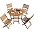 Greesum 5 Piece Patio Dining Set Outdoor Acacia Wood Furniture All-Weather Folding Round Table and Chairs for Backyard, Balcony, Porch, Deck, Garden, Light Brown