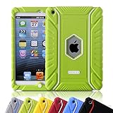 Honeycase Full Protection Extreme-Duty Military Transformer Hybrid Shockproof & Drop Rresistance Anti-slip Soft Silicone Case Cover for iPad Mini (Green)