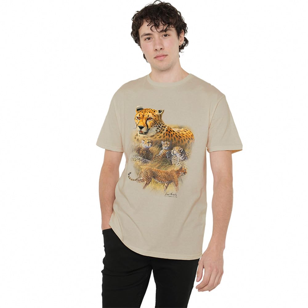 Men's Other Wildlife Cheetahs T Shirt Sand - Yellow - M