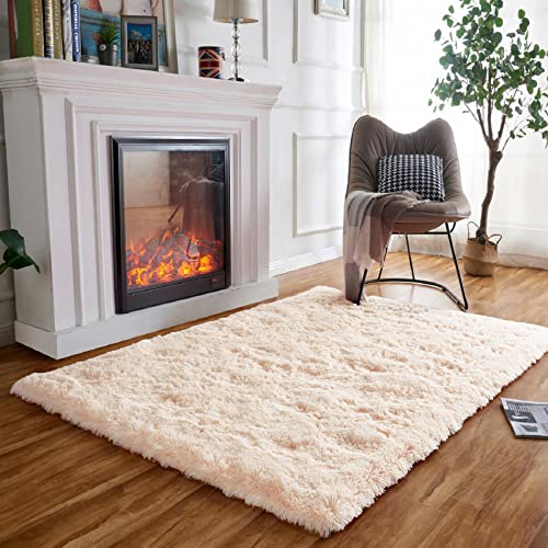 Achiiso Small Fluffy Rugs Washable Long Plush Rugs, Bedroom Soft Pile Rug Carpets Bedroom Mats Home Decoration (Beige,60x120 cm) - Image 6