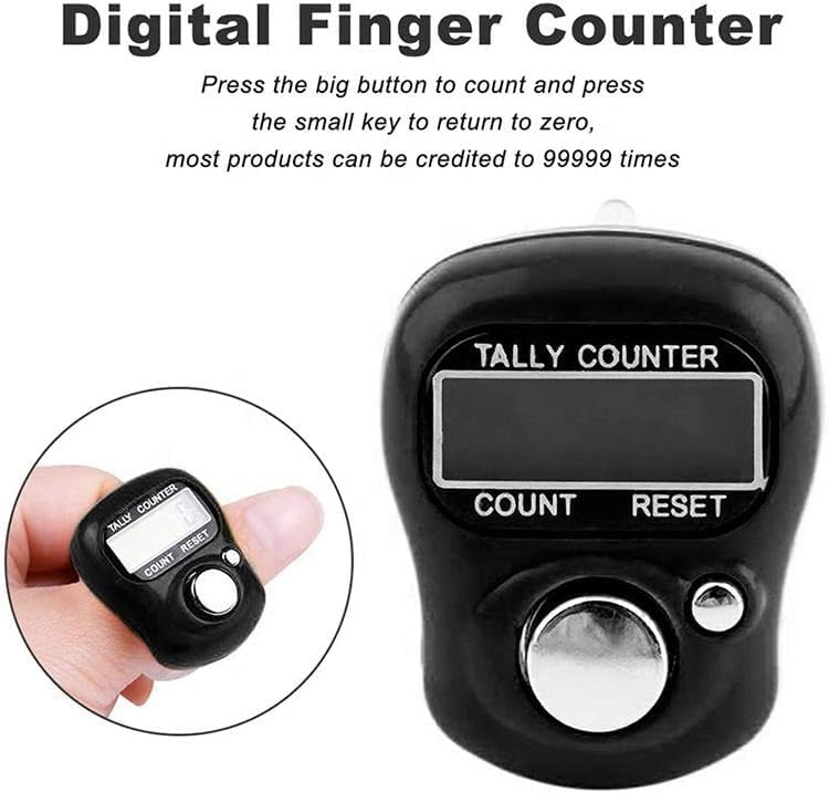 2PCS Tally Counters, Hand Finger Counters Electronic Nuber Clicker Counter Digital LCD Stitch - View #6