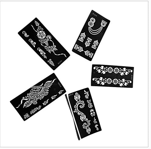 5pc Eternity Stencils, Decoration, Legs, Arms, Back, Shoulders, Chest, Indian Arabian Tattoo Reusable Stencils Stickers To Draw Around By LAMINAU