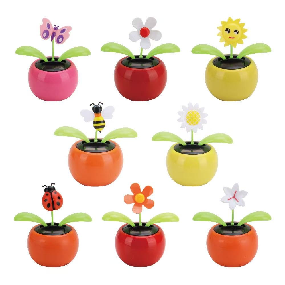Amazon.com: Set of 8 Cute Solar Power Flip Flap Flower Insect for