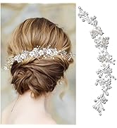 Makone Silver Wedding Crystal Hair Flower bride headband, Crystal Headband bride hair accessories...