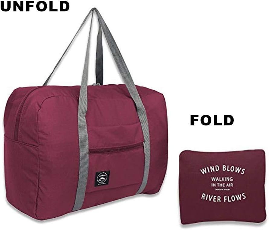 Foldable Travel Duffel Bag, Waterproofs Carry on Luggage Bag, Lightweight Travel Luggage Case for Sports, Gym, Vacation(Dark Blue)3