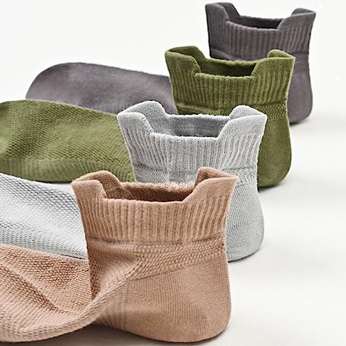 Yizelli 3 Pairs Men's Short Summer Socks Solid Color Casual Cotton Breathable Ankle Socks 5