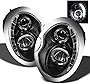 [For 2002-2008 Mini Cooper R50 R52 R53 Halogen Model] LED Strip Black Housing Projector Headlight Headlamp Assembly, Driver & Passenger Side