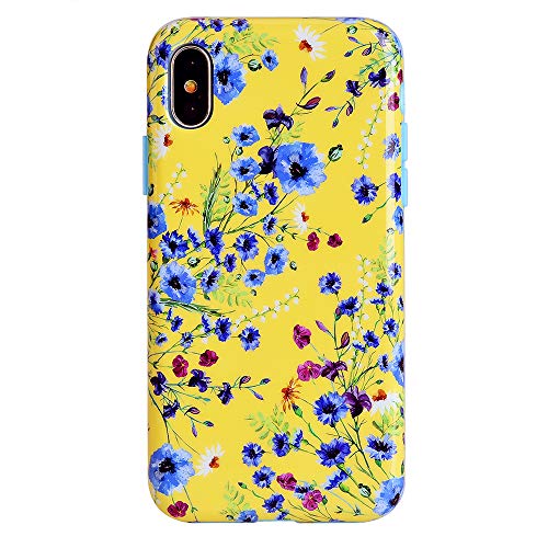Velvet Caviar comaptible with iPhone Xs Max Case Floral - Cute Protective Phone Cases for Girls & Women (Yellow Blue Wildflowers)