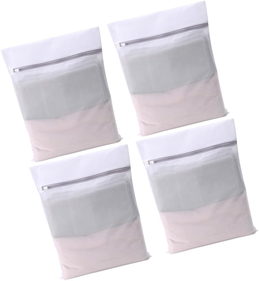 Miniatura 9 de Juego de bolsas de malla para lavandería, 4 unidades, 15.7x11.4 in, con cremallera, bolsa de lavadora para ropa fina, ropa delicada, embalaje de