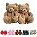 Yekku - Pantofole in peluche a forma di orso, da donna, per interni, con animaletti cartoni animati, per la casa, calde pantofole invernali, FA090895581_2-UK-DD