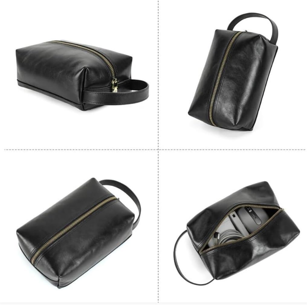 Handheld Bag Leisure Data Cable Handheld Cowhide Storage Bag