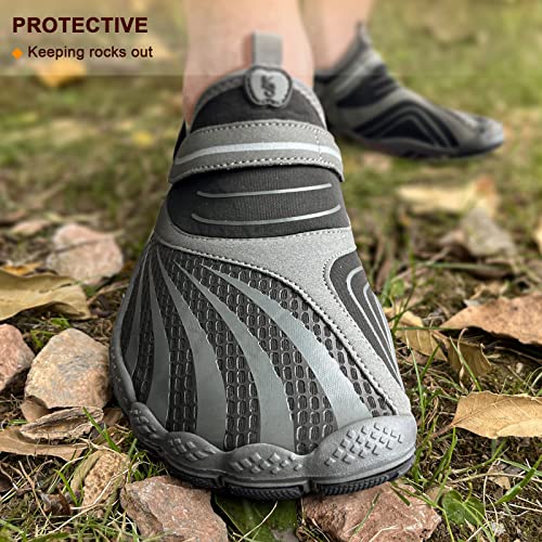 Kemisant Mens Water Shoes, Unisex Barefoot Aqua Shoes For Men Women Beach Swimming Water Sport Shoes(Black/Dark Gray-13 Women/11 Men) #TOP6