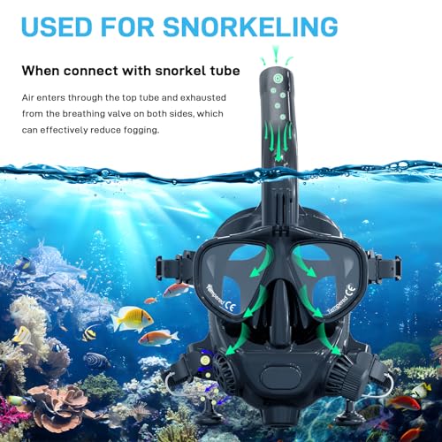 Máscara de buceo y snorkel Full Face SMACO con soporte para cámara y vista panorámica de 180° miniatura 2