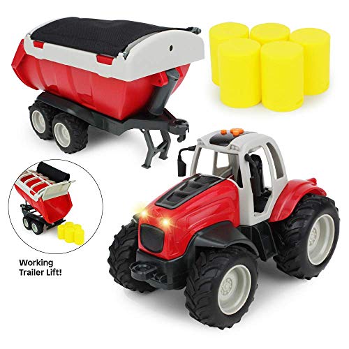 Boley Farm Tractor with Trailer - Light and Sound Farm Toy Truck Tractor