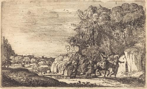 La Fuite en Egypte de Claude Lorrain impression toile haut de gamme 60x90cm pour bureau