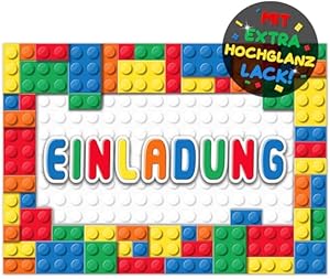 Vulava BE-12 Bausteine Einladungskarten 12x