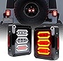Xprite Clear Lens Red LED Tail Lights Assembly w/ Turn Signal & Back Up & Brake Light, Plug & Play Compatible with 2007 - 2018 Jeep Wrangler JK JKU - G3 Diamond Series