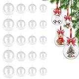 🎄【Schöner Christbaumschmuck】Sie können künstlichen schnee, rote beeren, kleine beeren, tannennadeln, tannenblätter, zedernblätter, mini-tannenzapfen, grüne blätter und zweige in durchsichtige kugeln stecken, um sie als weihnachtsdekoration und miniaturen für schneeszenen zu verwenden. Sie können auch ihre sorgfältig vorbereiteten weihnachtsgeschenke hineinlegen oder weihnachtswünsche in die transparente kugel schreiben.