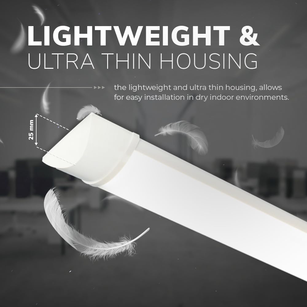 Lot de 2 réglettes LED 120 cm 40W 4800 lumens 6400K blanc froid IP20 Samsung SMD