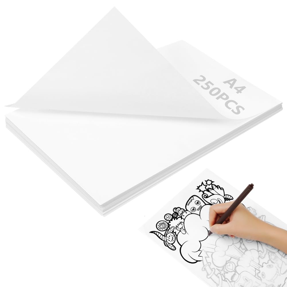 APXEL 250 Sheets Tracing Paper A4 16 GSM, High Transparency Vellum Paper