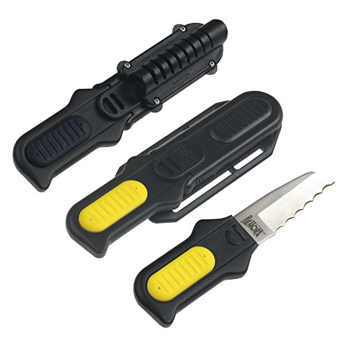 Underwater Kinetics Remora Titanium Dive Knife, Blunt Tip, Yellow - Thumbnail 2