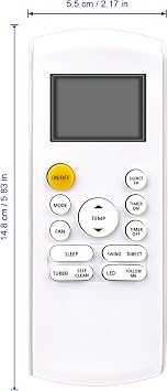 RG57A6/BGEFU1 Replace AC Remote Compatible with Senviller Ductless Split | A/C System Mini Split Air Conditioner, Displays in Both Celsius/Fahrenheit