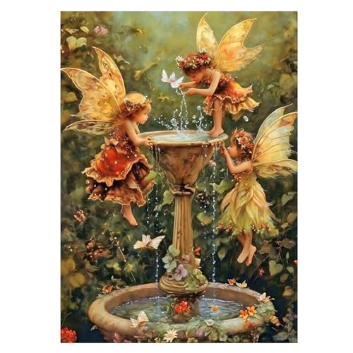 JISHSHAY Diamond Painting Elfe Diamant Painting Fée Broderie Diamant Fontaine Diamond Art Kit Mosaique Adulte Point de Croix pour Adultes Débutants Maison...