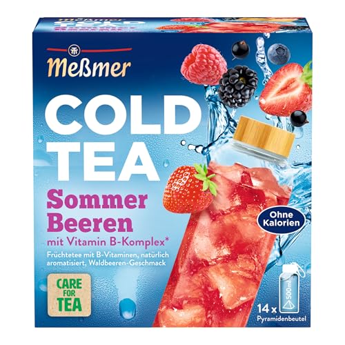 Meßmer Cold Tea Sommer-Beeren| Früchtetee | Kaltaufguss mit Vitamin B-Komplex | ohne Zuckerzusatz | 14 Pyramidenbeutel 1