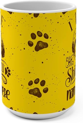 Miniatura 2 de I Love My Shih Tzu - Personaliza tu nombre en nuestras tazas de café de cerámica de 11 o 15 onzas, regalo personalizado perfecto para mamás, papás,